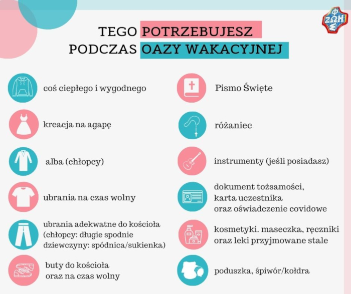 Czego potrzebujesz na oazie